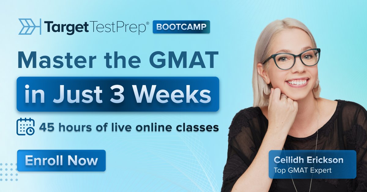 TargetTestPrep's tweet image. Three weeks can change your #GMAT prep completely! The TTP Bootcamp combines 45 hours of expert-led classes, structured homework, and daily accountability into a focused sprint that delivers results. Class begins Monday, January 12: ow.ly/VKMh50X5gPI