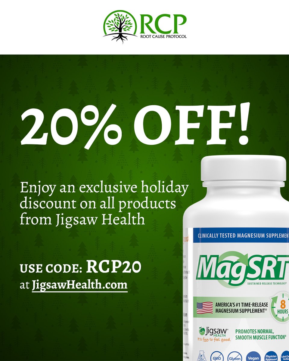 JIGSAW HEALTH has a special promotion running for the month of December just for YOUI!!!  Stock up!! Thank you Jigsaw for your support of the RCP!!