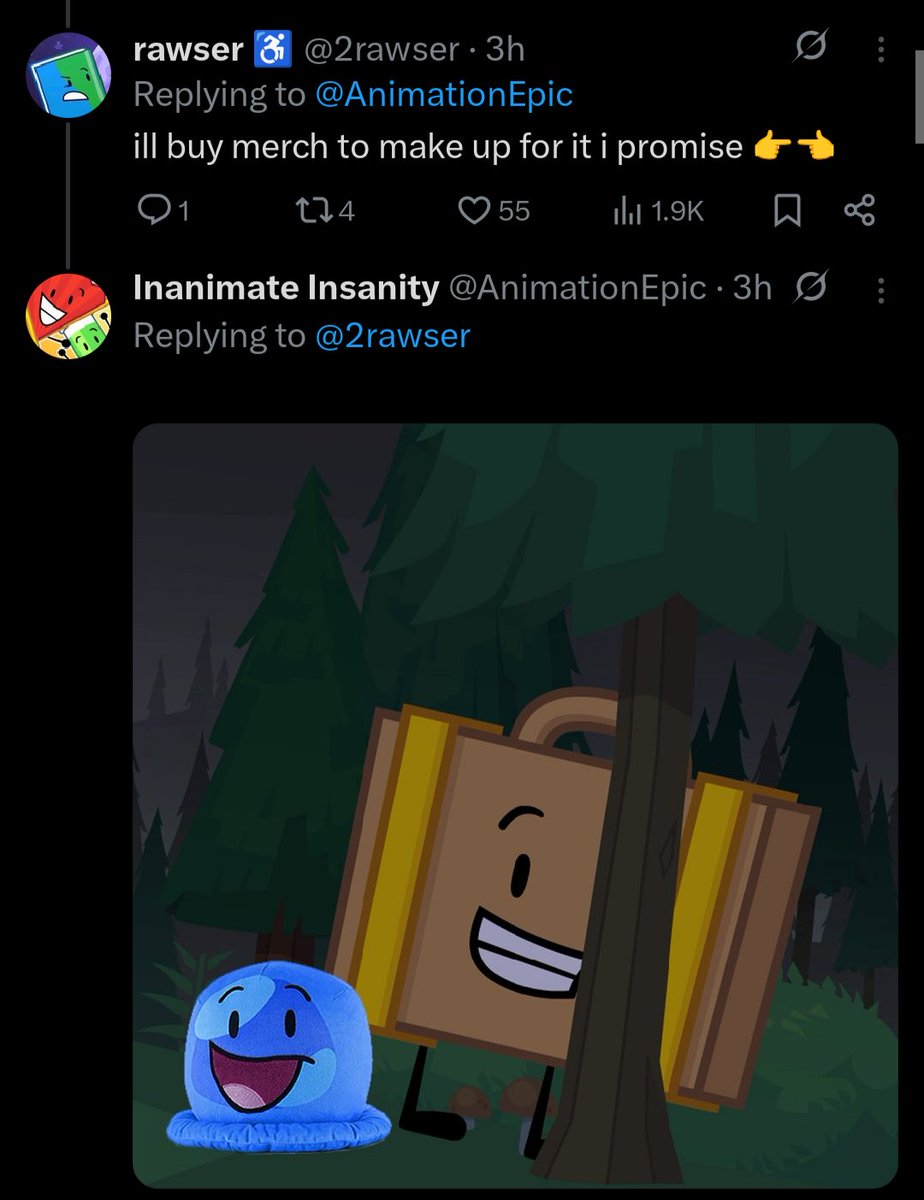 TwentyOOP's tweet image. AnimationEpic Will Let You Kill Fan if you buy the new Plushes! 

#osc #bfdi #objectshowcommunity #objectinvasion #itft #ppt2 #tpot #objectshow #hfjone #inanimateinsanity #animaticbattle