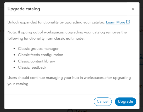 Be sure to upgrade your #ArcGISHub catalog to unlock the advanced configuration options now available, allowing for greater control, better organization, and real-time customization. 

Learn more: ow.ly/3XNu50XAUWo
