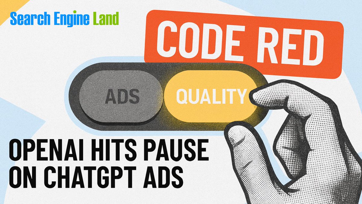 Sam Altman just halted ChatGPT’s ad rollout and reassigned teams to fix the product.

The internal memo calls it a “code red,” and it reveals some major competitive pressure.

Read the full story:
searchengineland.com/openai-code-re…