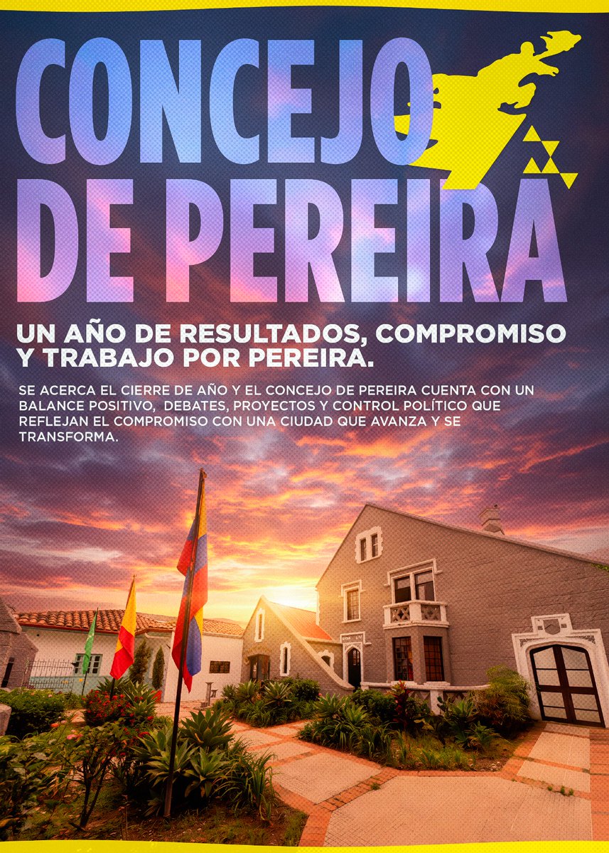 Nos acercamos al cierre de un año lleno de retos, aprendizajes y transformaciones profundas para nuestra ciudad. Y aunque el calendario avanza, en el Concejo de Pereira seguimos trabajando con el mismo compromiso que nos ha guiado desde el primer día.❤️💛