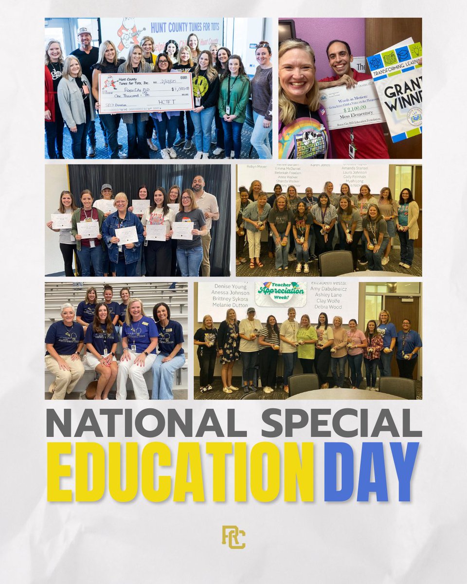 RoyseCityISD's tweet image. On National Special Education Day, we celebrate our SPED team! Your expertise, patience, and love help students reach their full potential. Thank you for championing inclusion and equity in our schools every single day. 

We are so grateful for you!

#SPED #ExperienceRCISD
