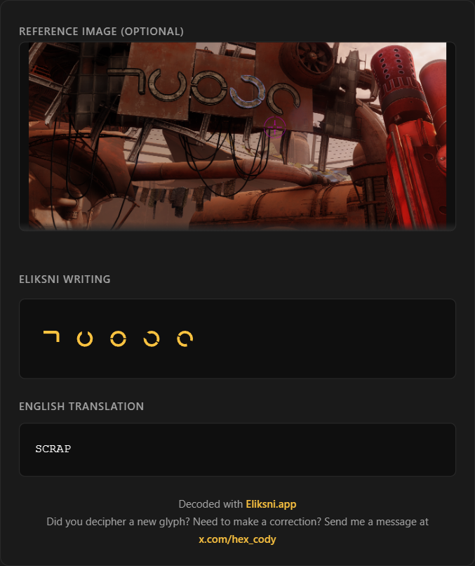 hexcody | Eliksni.app developer | tweet media