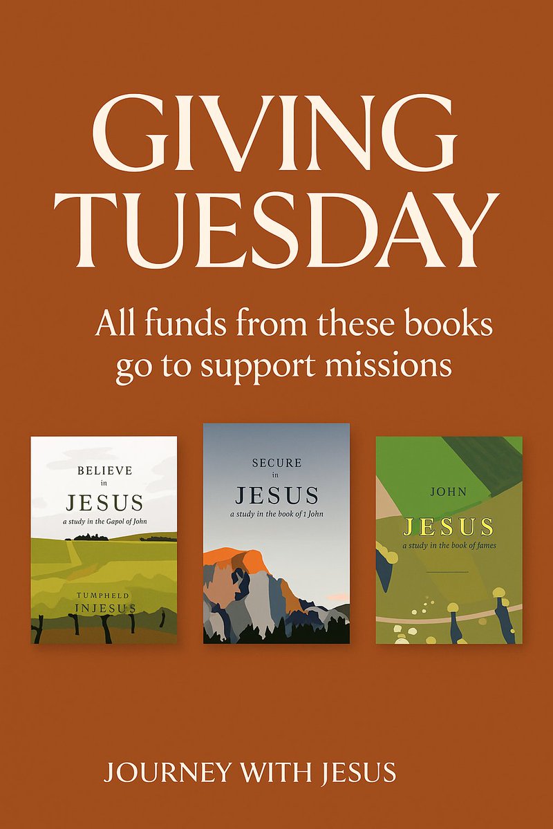 JrnWithJ's tweet photo. Giving Tuesday idea:

Grab a Journey with Jesus Bible study on Amazon &amp; then gift one to someone.

📘 Believe (John) • 📙 Secure (1 John) • 📗 Grow (James)
 
All funds support missions.

#GivingTuesday #JourneyWithJesus #Missions #StudyTheBible #SupportMissions https://t.co/aJrBPs3DQ8