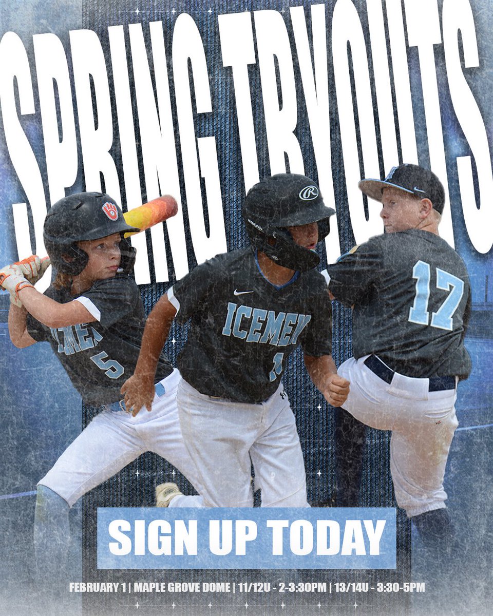 Spring tryouts are right around the corner!

This is your shot to join the Minnesota Icemen and take your game to the next level.

 Register now: minnesotaicemenbaseball.com/teams/tryouts/

#icemenexperience #iceicebaby #springtryouts