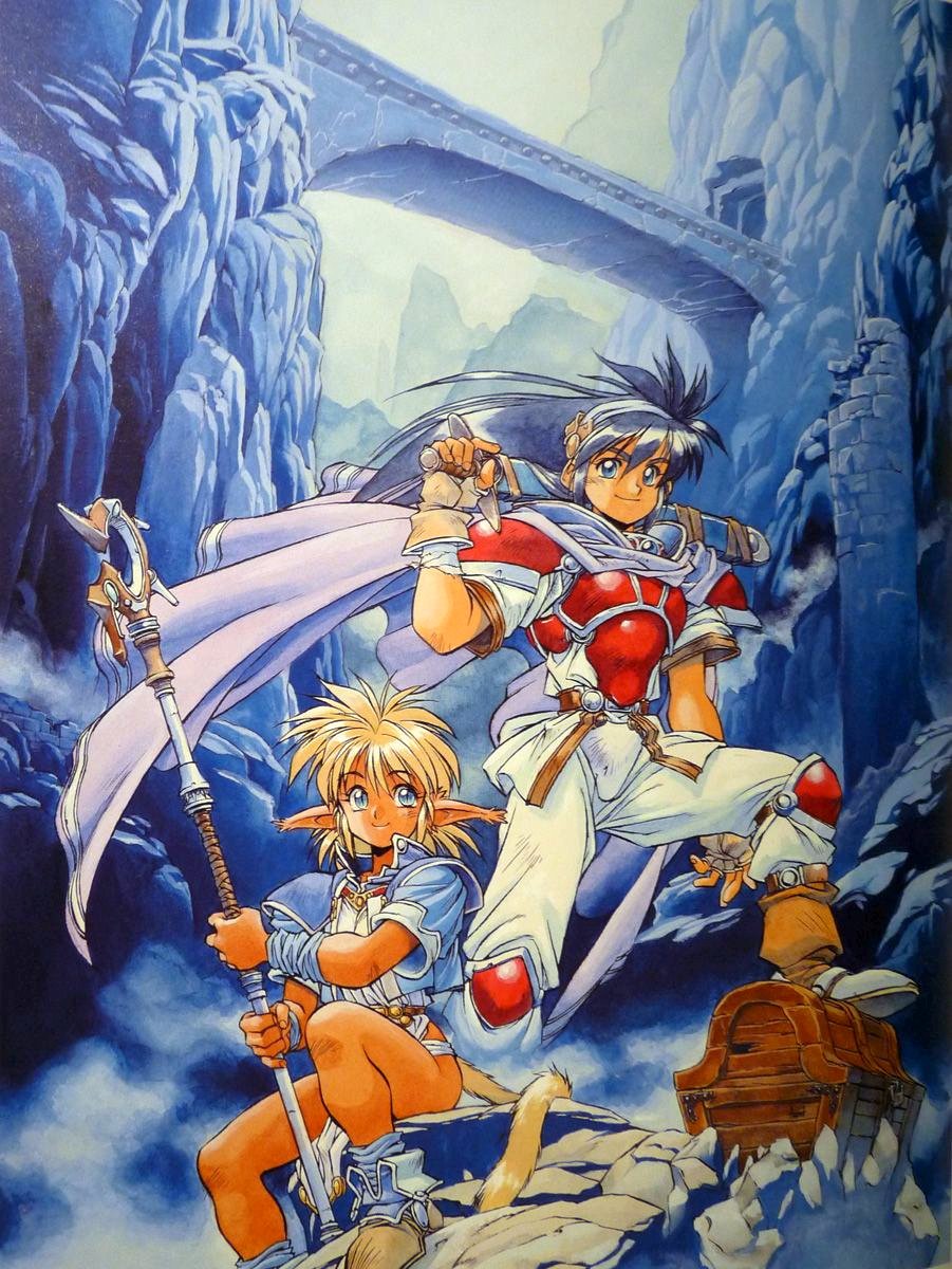 Ruin Explorers Fam &amp; Ihrie (1995). Art by Kunihiko Tanaka.