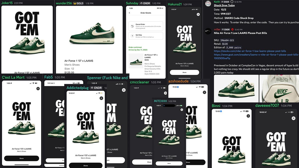 SNKRS Code Shock Drop... that was the teaser

Nike tested on the Air Force 1 LAAMS... but a bigger drop is coming 

Join the team so you don't miss it... trust us, we have your back whop.com/c/endurance/jo…