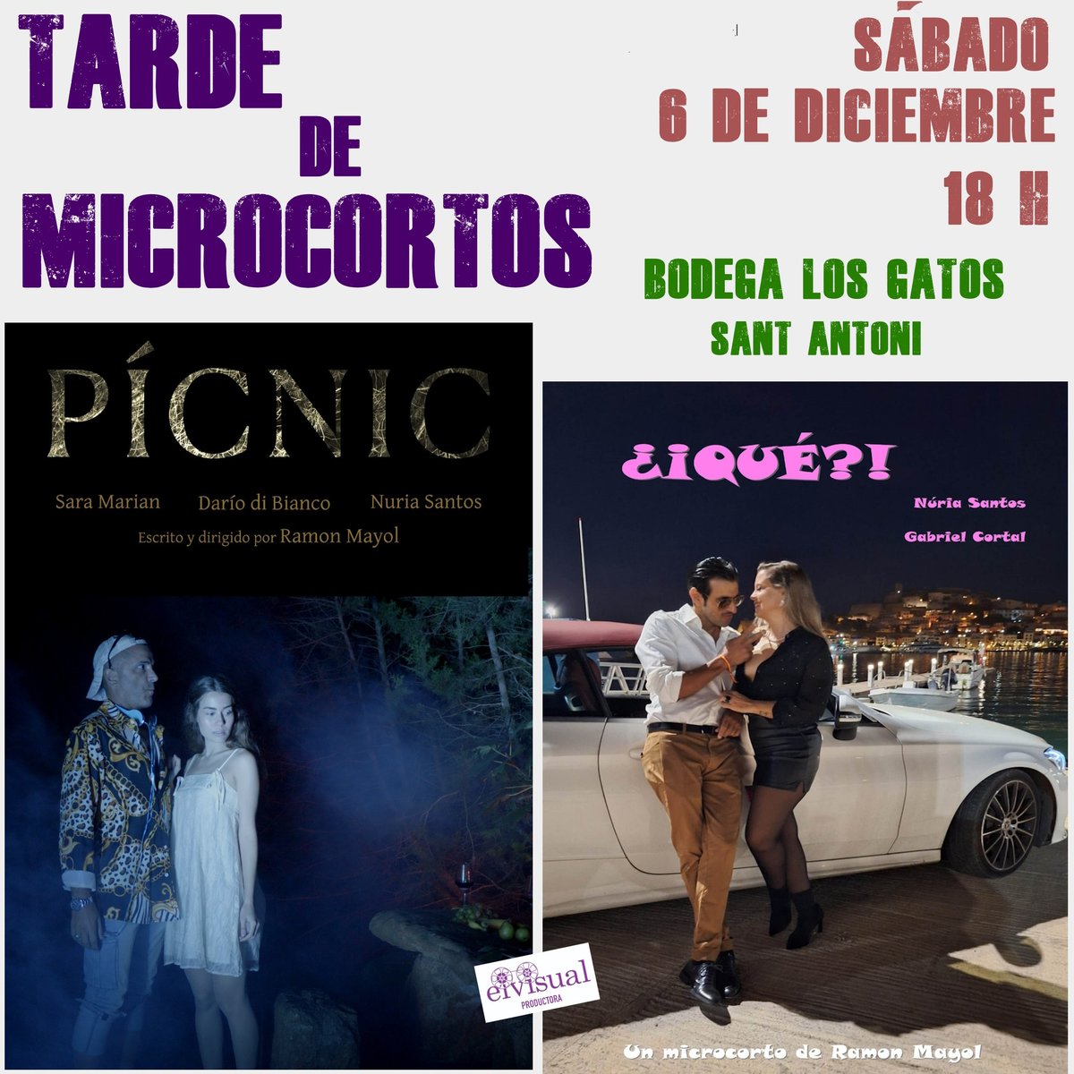 Eivisual's tweet photo. TARDE DE MICROCORTOS
Los últimos trabajos de Eivisual productora:
PÍCNIC
¿¡QUÉ!?
Sábado 6DIC25
18 h
BODEGA LOS GATOS
Sant Antoni de Portmany
ENTRADA LIBRE HASTA COMPLETAR AFORO
https://t.co/fWgv1gnDNN
#Eivisual #cortos #microcortos #Pícnic #Qué #santantonideportmany #LosGatos https://t.co/WCtK8tmXhI