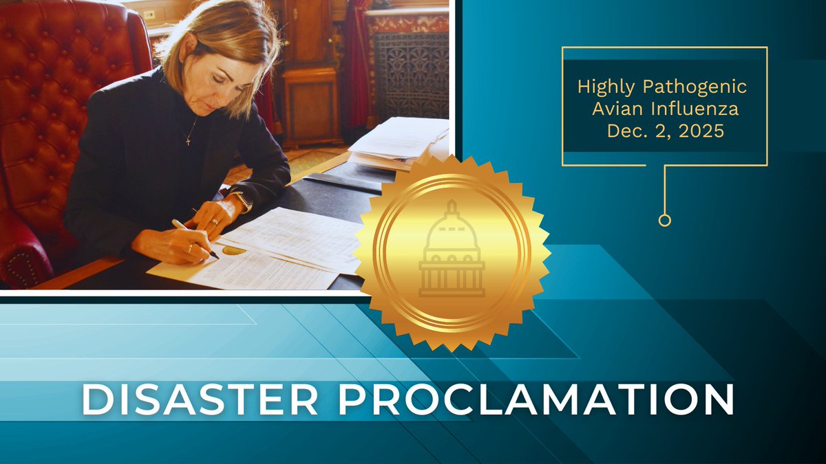 IowaHSEM's tweet image. Gov. Reynolds authorized a #disaster #proclamation for Hamilton County effective immediately. The @USDA  has confirmed a positive case of highly pathogenic avian influenza (HPAI) in a two-barn turkey site.

More info: go.iowa.gov/8357