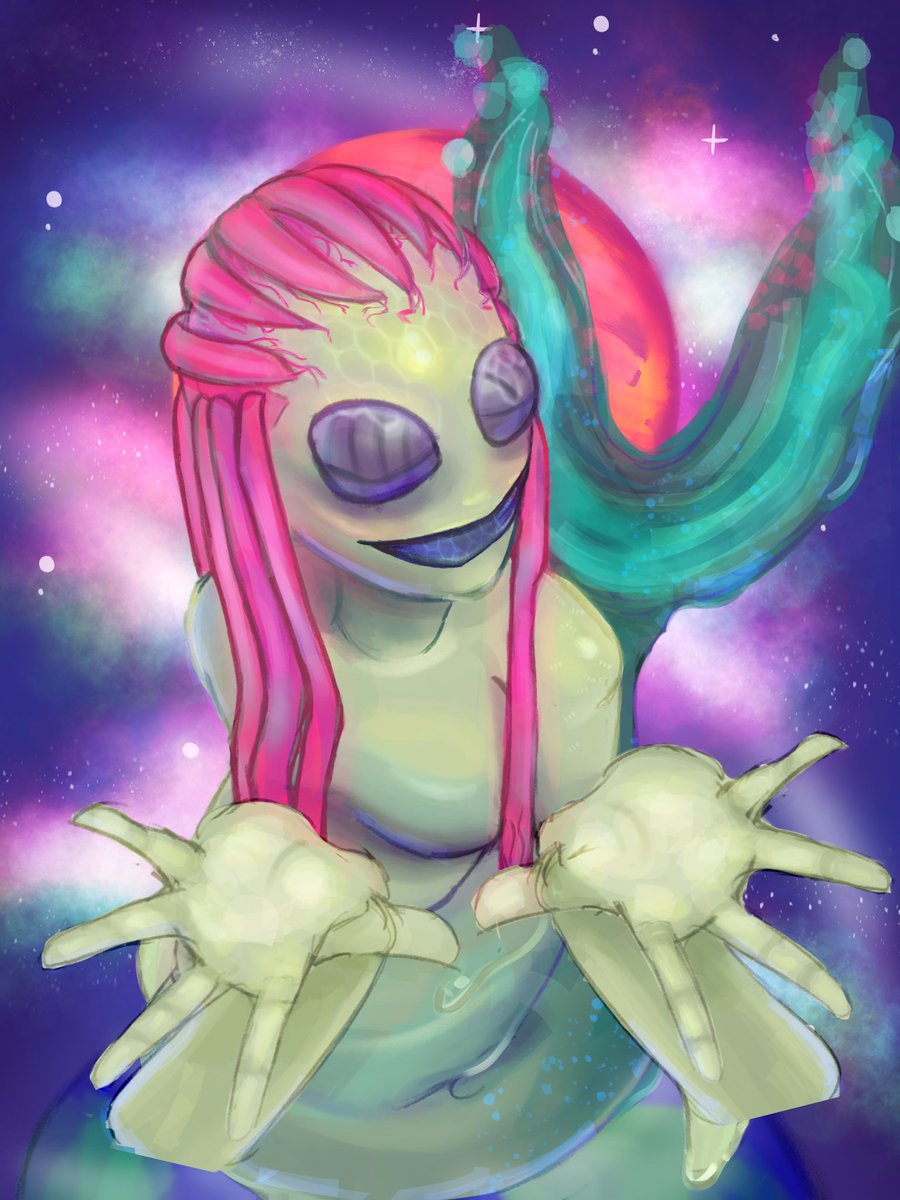 amore_theartist's tweet image. Alien mermaid creature I made way back in my high school fellowship 

#Procreate #digitalart