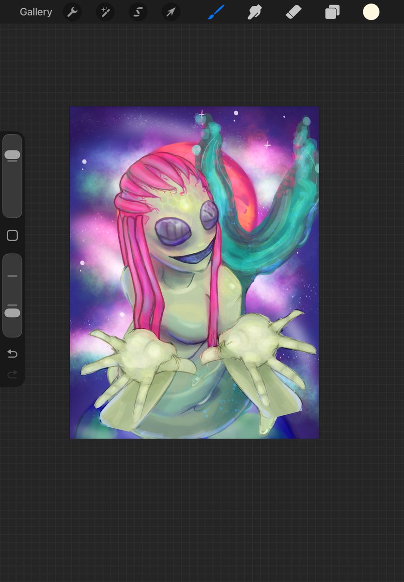 amore_theartist's tweet image. Alien mermaid creature I made way back in my high school fellowship 

#Procreate #digitalart