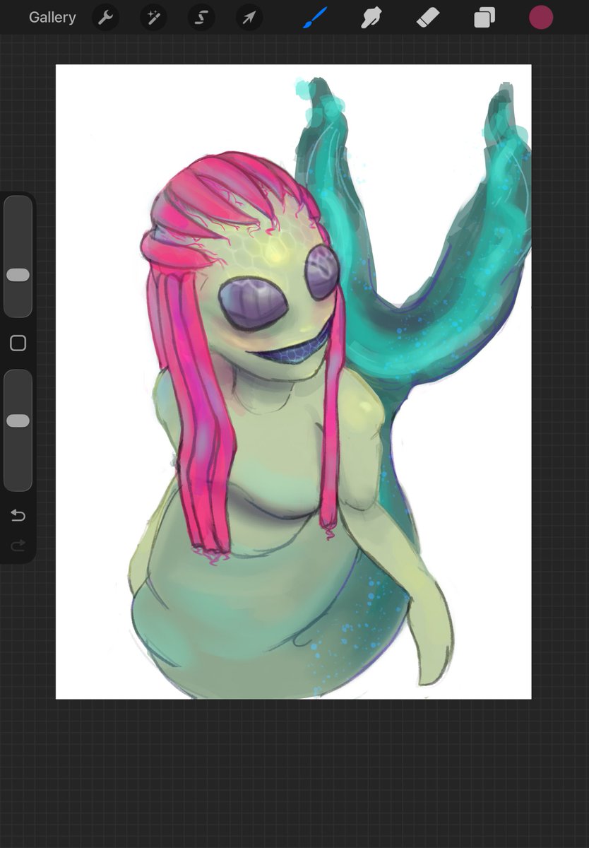 amore_theartist's tweet image. Alien mermaid creature I made way back in my high school fellowship 

#Procreate #digitalart