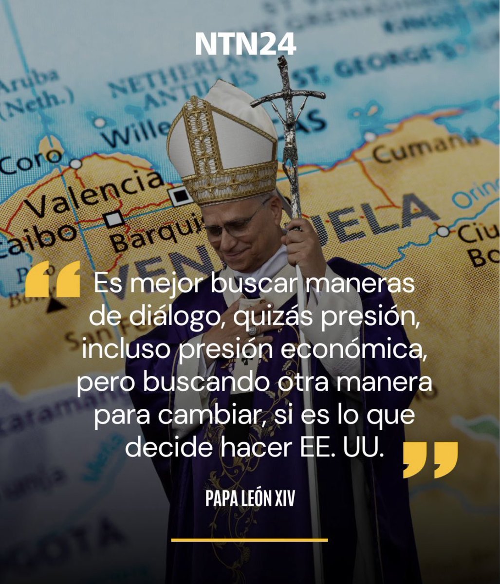 PadreJosePalmar's tweet photo. Santísimo Padre León XIV:
Con el mayor respeto filial, permítame expresar una reflexión ante la afirmación presentada por Su Santidad en la rueda de prensa en el avión. Entiendo profundamente su deseo de promover caminos de diálogo, de disminuir el sufrimiento de los pueblos y de evitar toda forma de violencia inútil. Sin embargo, la realidad concreta —especialmente en tierras donde la opresión ha devorado la vida de los más pobres— exige una claridad moral ineludible y una postura recta apegada a la justicia, sin titubeos y cortapisas, ni con voz temblorosa, lo contrario es moralmente inaceptable:
-1.No se puede dialogar con quienes han hecho del crimen su estructura de poder.
-2.El diálogo verdadero solo es posible cuando existe la mínima voluntad de bien, de justicia y de conversión. Pero cuando quienes ostentan el poder han elegido conscientemente la vía del terrorismo de Estado, del narcotráfico, de la persecución religiosa y del empobrecimiento deliberado de la población, entonces el diálogo deja de ser un instrumento de paz y se convierte en un mecanismo de legitimación para los opresores.
-3.Un criminal que controla el Estado no busca acuerdos, busca tiempo.
Tiempo para reorganizarse, tiempo para reprimir, tiempo para prolongar su dominio.
-Por eso, Santo Padre, muchos hijos suyos en Venezuela —y en otros pueblos heridos— sienten que el camino no puede ser pedir diálogo a quienes han demostrado, una y otra vez, que no desean la paz sino el control absoluto. La justicia no puede negociarse; la dignidad humana no puede ponerse en una mesa de trueque.
-Con obediencia, afecto y profunda veneración a su ministerio petrino, le ruego considerar que la Iglesia está llamada a ser voz de los que no tienen voz, y esos pueblos claman no por mesas de diálogo que nunca llegan a nada, sino por un verdadero camino de liberación.
Que Dios lo ilumine y María Santísima lo cubra con su manto.
Con devoción y respeto,
Padre José Palmar - sacerdote venezolano en el exilio. info@PadreJosePalmar.com