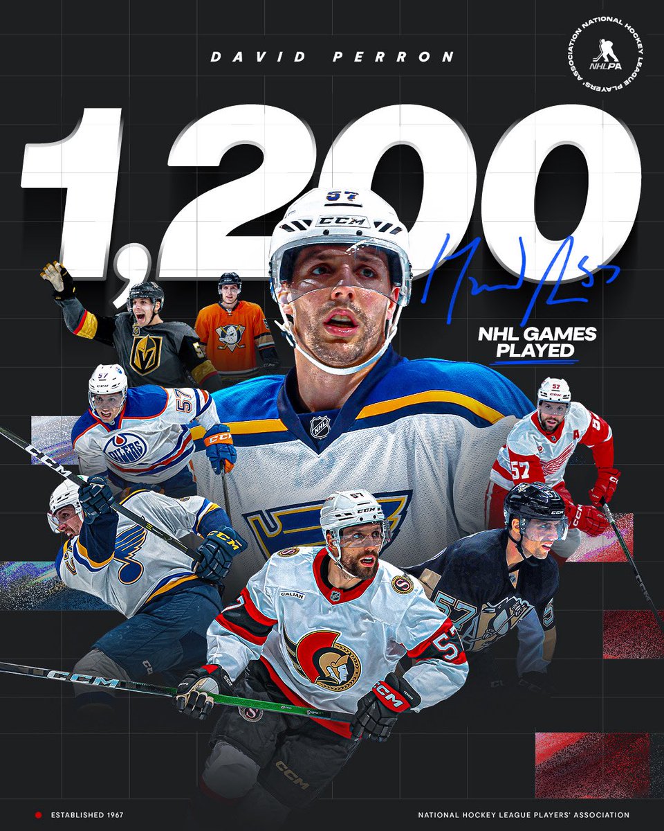 1,200 NHL games played for David Perron!  

Congrats to the @senators forward on hitting this career milestone👏