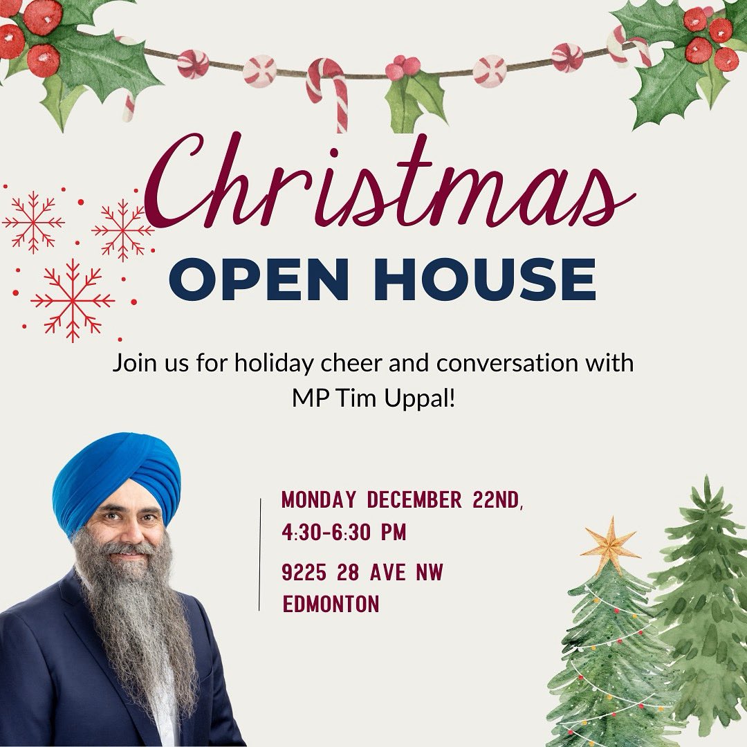 TimUppal's tweet image. On December 22nd, you’re invited to drop by our Christmas Open House.

Come say hello and bring your family and friends!