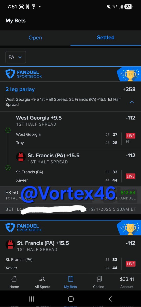 VortexFortySix's tweet photo. Went 12-1 for all of my single bets yesterday.

College Basketball 6-1
NBA 5-0
NFL 1-0
 ❌️✅️✅️✅️✅️✅️✅️✅️✅️✅️✅️

And went 2-2 for my parlays 
❌️❌️✅️✅️

14-3 finish.

All picks were posted in my discord. Link below:
https://t.co/sXhLRVoSaK https://t.co/yYSgwnOVAV