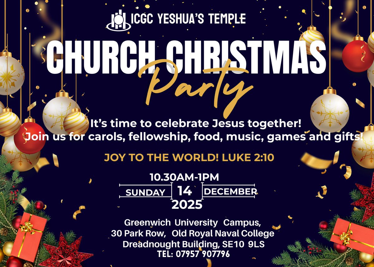 icgc_yet's tweet photo. Jesus is the reason for the season!
Join us for a special Sunday filled with worship, carols, fellowship, fun, food and many surprises .We really cannot wait to see you there !Carols and fun activity for all ages. #int_gospel #christmasparties #greenwichcommunity #icgc_yet https://t.co/2IbaGnCprU