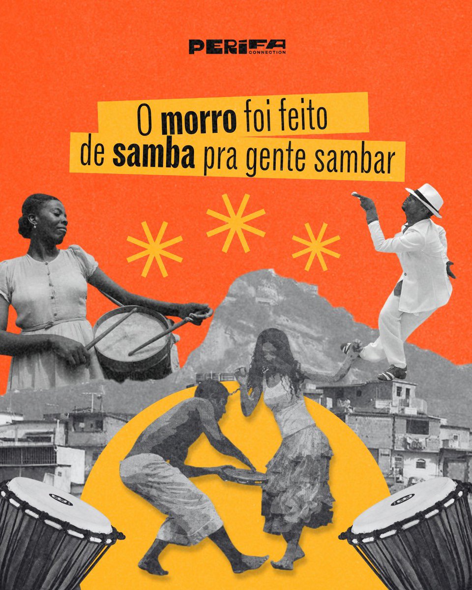 PerifaConnect's tweet image. Hoje é Dia Nacional do Samba e não tem como falar de samba sem falar de periferias e favelas🪘✊🏾

O samba nasce do povo preto, pulsa na nossa cultura e segue sendo uma das maiores expressões culturais do Brasil. Mais que um ritmo, o samba é política, é resistência, é memória viva