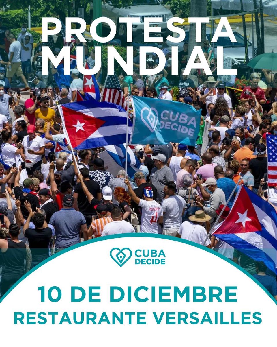 ¡Nos vemos el 10!

Apoyamos la convocatoria a manifestarnos mundialmente por los derechos humanos para los cubanos este 10 de diciembre. 

Libertad para los preso políticos 

Libertad para Cuba.

<a href="/jdanielferrer/">José Daniel Ferrer</a> <a href="/Liusantiesteban/">Liu Santiesteban</a>