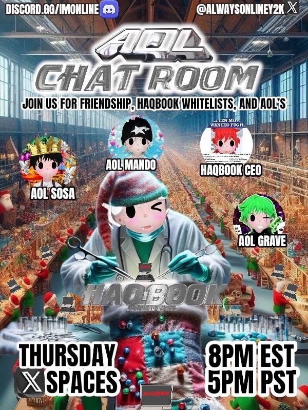 alwaysonlineY2k's tweet photo. ://AOL CHATROOMS - THURSDAY
❕ON X SPACES
❕LOG IN @ 8PM EST // 5PM PST
🛜 ARE YOU ONLINE?
⛓️ OFFICIAL LINKS IN PINNED POST https://t.co/GIald5hS1F