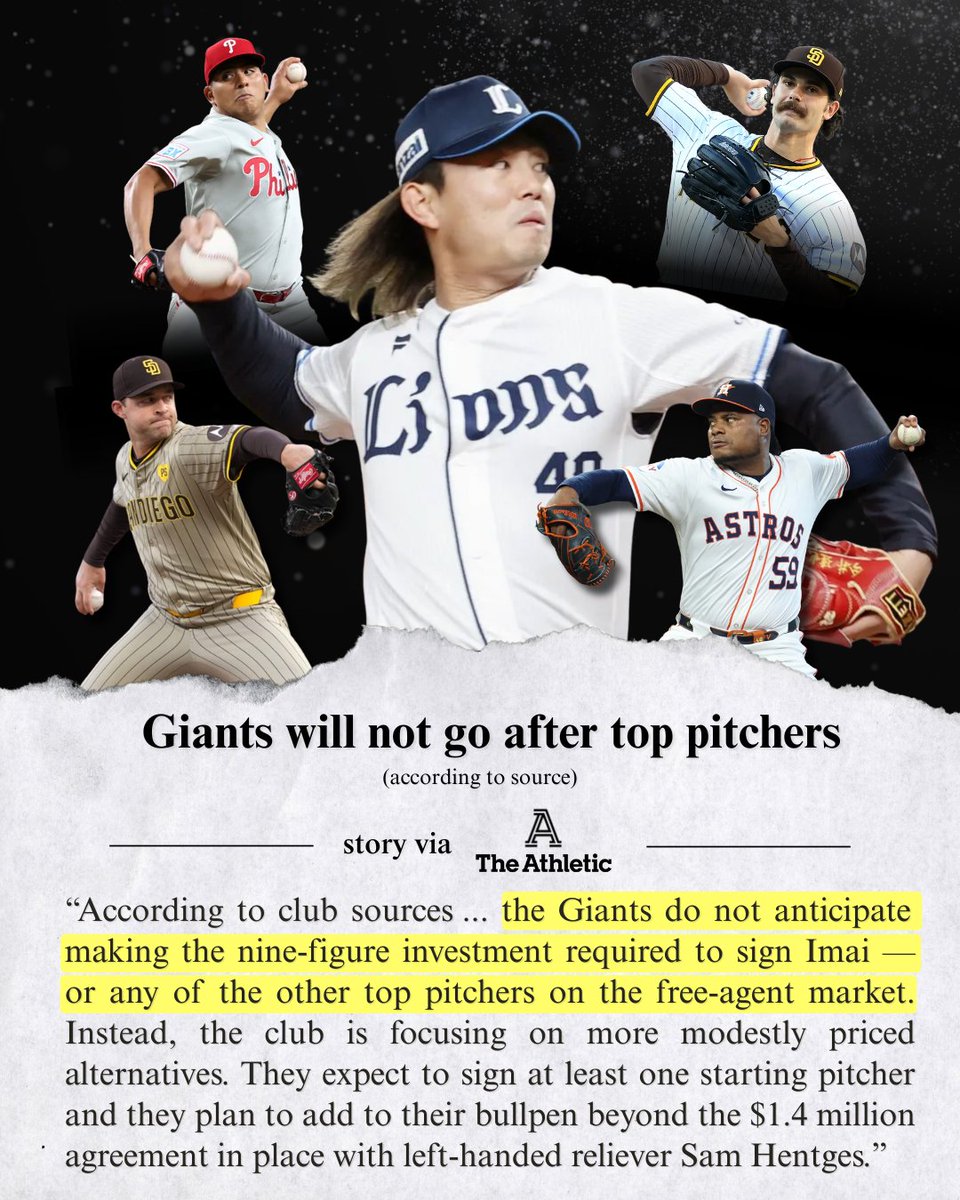 KNBR's tweet image. When the Giants try to upgrade their pitching staff this offseason, they won&apos;t be shopping in the luxury section. 

(story via @extrabaggs &amp;amp; @TheAthletic)