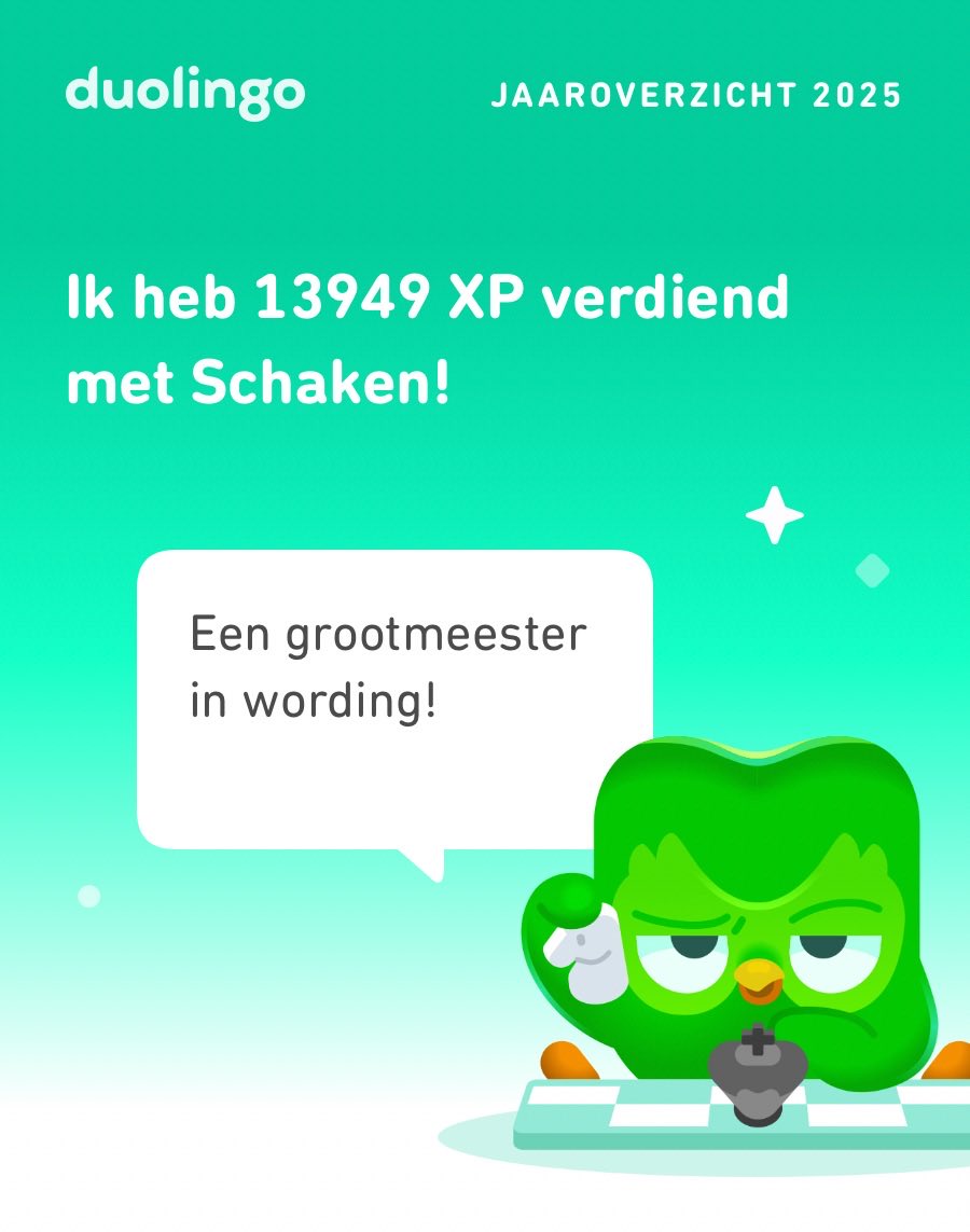 Kijk hoeveel ik in 2025 op Duolingo heb geleerd! Hoe heb jij het gedaan? #Duolingo365