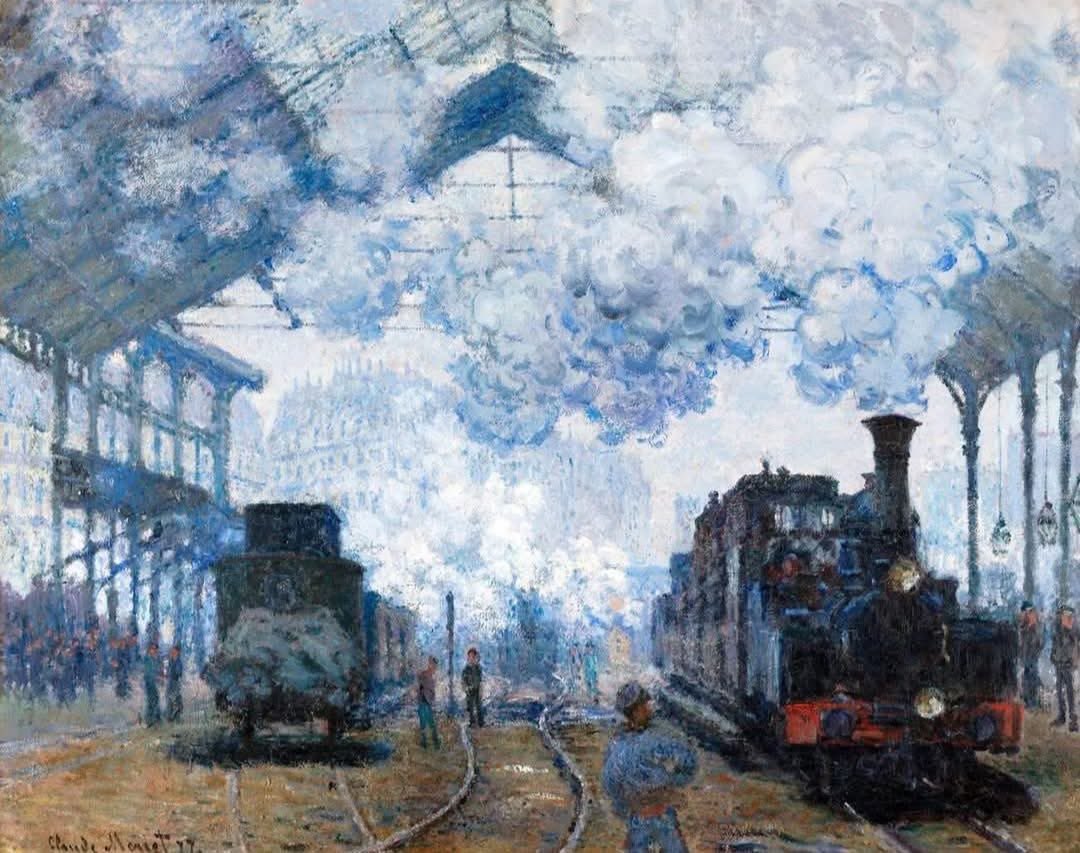 Llegada del tren de Normandía, Gare Saint-Lazare (también conocido como The Gare Saint -Lazare: llegada de un tren) por el artista impresionista francés Claude Monet.

Monet pintó una serie de doce pinturas de la estación de tren Gare Saint-Lazare en 1877, una de las terminales