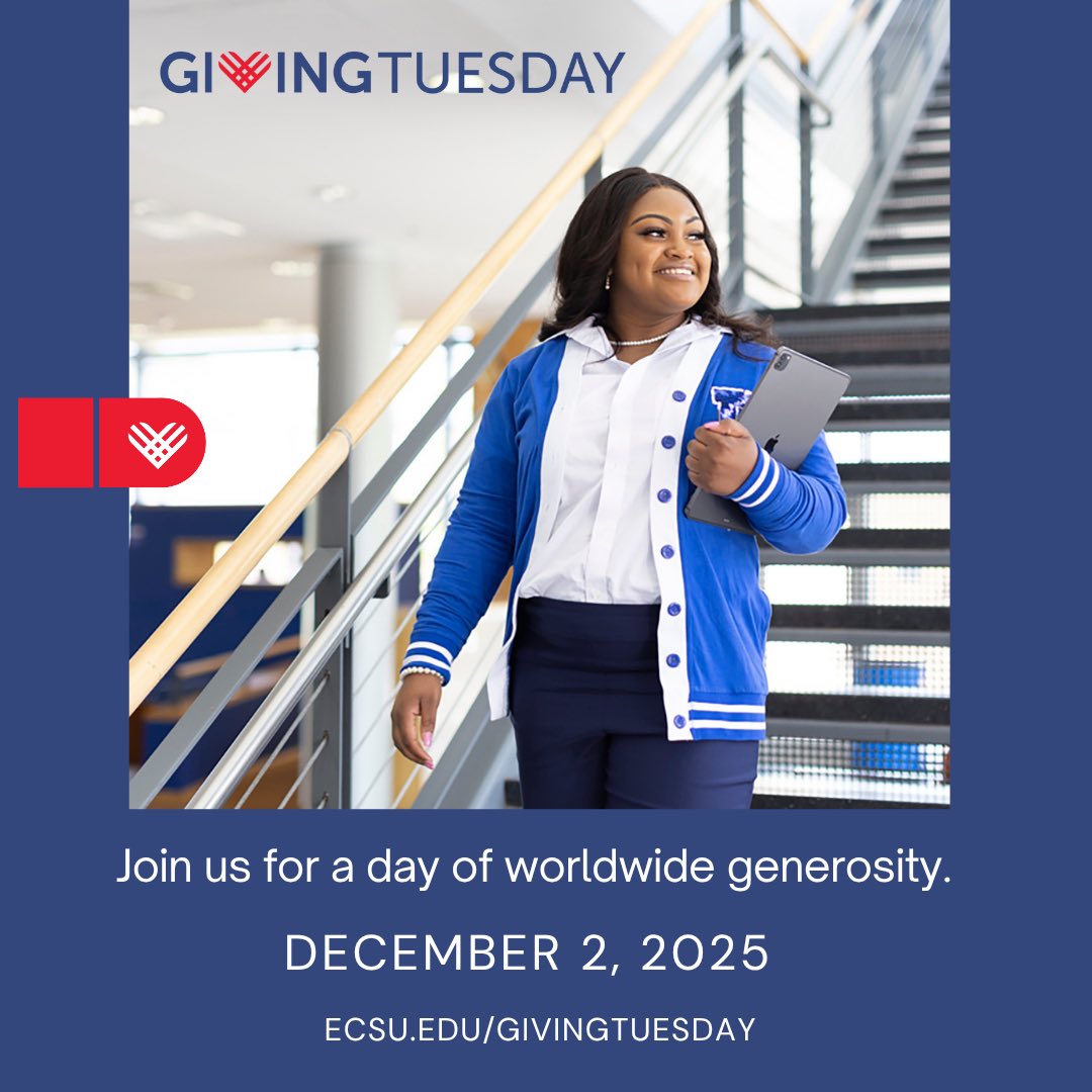 Today is your chance to make a lasting impact on the future of ECSU. Join us in keeping the Viking legacy moving forward at ecsu.edu/givingtuesday.

#ECSUGivingTuesday #GivingTuesday