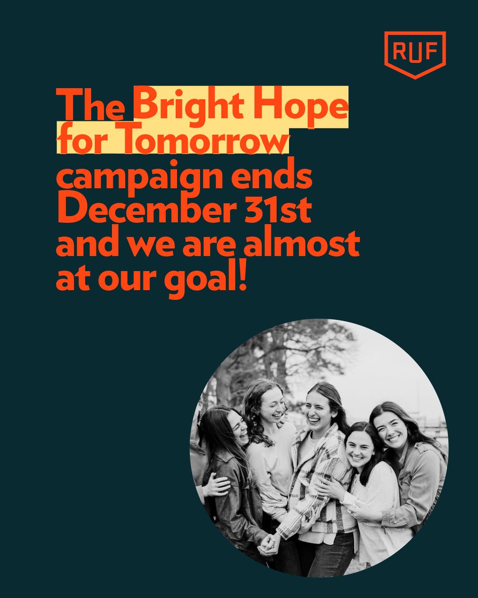 This Giving Tuesday, will you help us reach our goal?

Learn more and give to the Bright Hope campaign: ruf.org/brighthope/