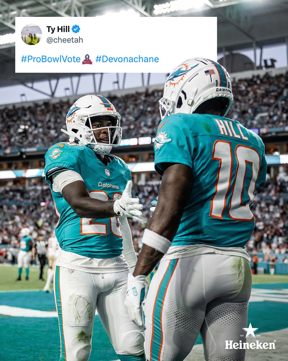 MiamiDolphins's tweet image. What @cheetah said 🗣️

RT to #ProBowlVote for @ffvmousvon_