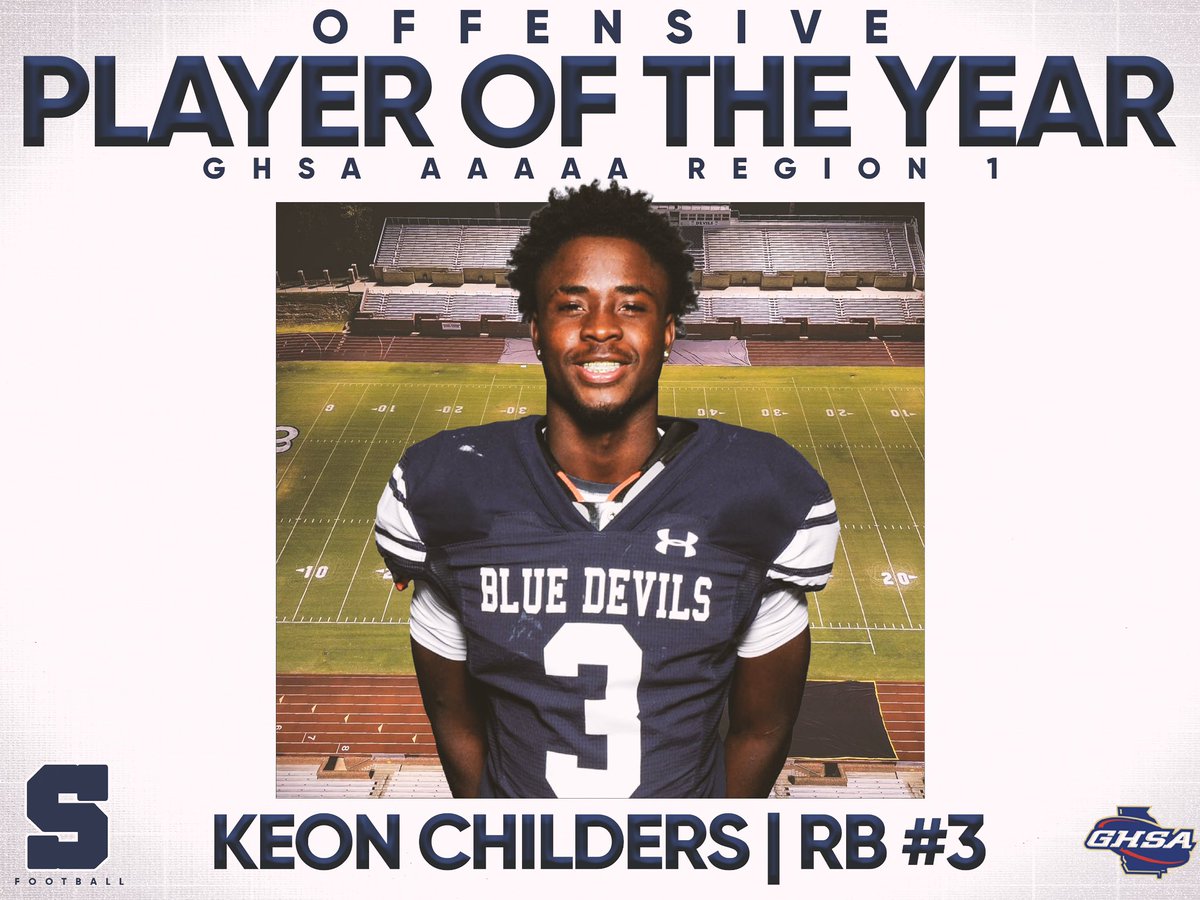 StatesboroFB's tweet photo. Congratulations to ‘26 ATH @KeonChilders being named Offensive Player of the Year for GHSA 5A Region 1!

#BELT https://t.co/WjXMaPnLQl