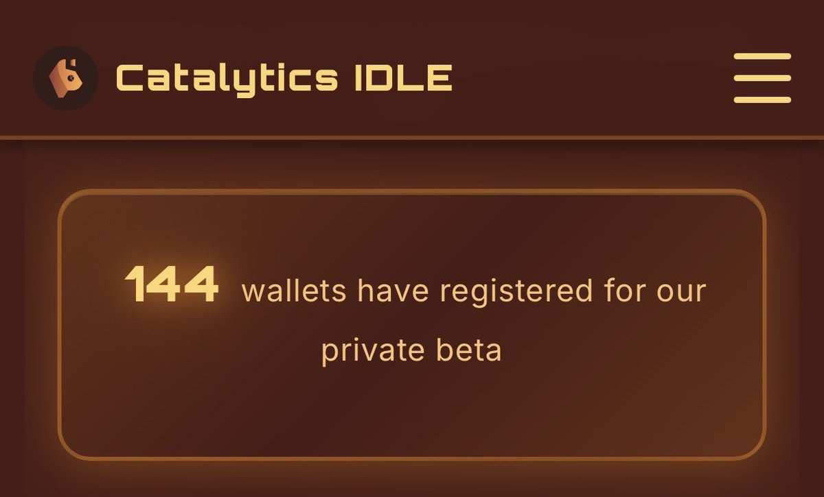 144 wallets have registered for our private beta 👀

Are you in? 🎖️

app.catalytics.pro