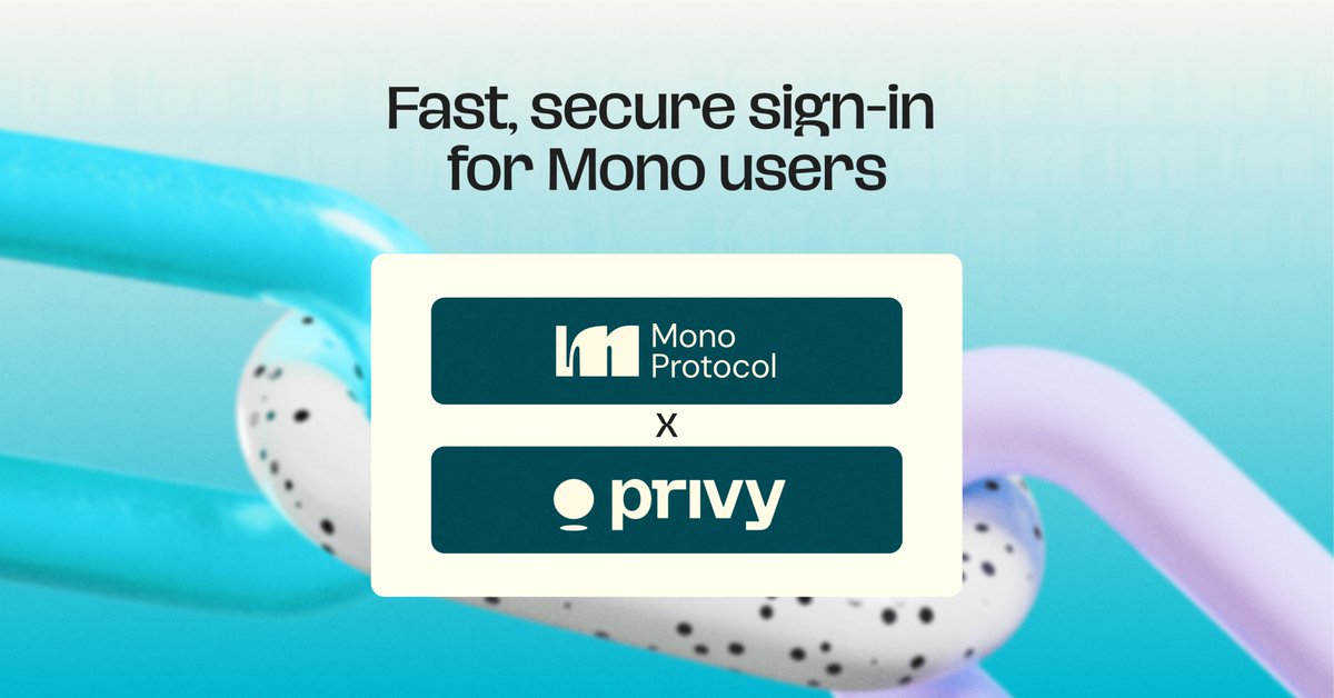 mono_protocol's tweet image. Mono Protocol powered by @privy_io, bringing secure, seamless user authentication into the unified cross-chain experience.

Privy enables smooth onboarding without compromising privacy – while Mono handles execution across chains with one balance and one flow.

👉 Join now:…