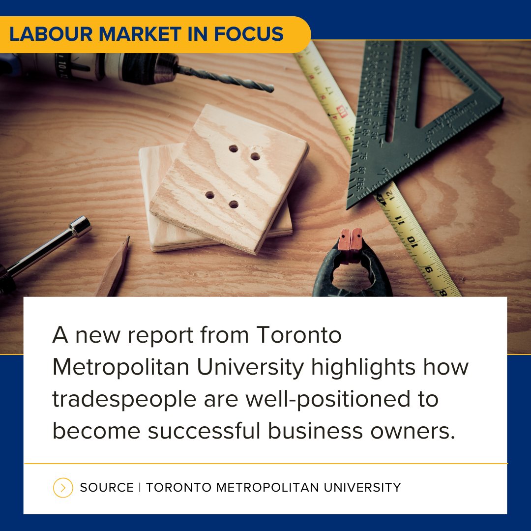 A new report from Toronto Metropolitan University shows that tradespeople have strong potential to become entrepreneurs. 

Source: ow.ly/42ts50XroHr

#SkilledTrades #Entrepreneurship