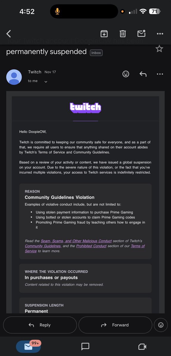 Since everyone is sharing their Twitch Recap, I’ma share mine too

Best highlight: Getting infinitely banned for something I have no control of 😁

Special thanks to <a href="/djclancy999/">Daniel Clancy</a> <a href="/TwitchSupport/">Twitch Support</a> <a href="/Twitch/">Twitch</a> ❤️