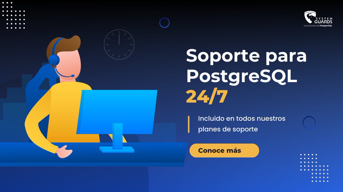 systemguards's tweet image. 🕒🚀 ¿Problemas en PostgreSQL a cualquier hora? En SYSTEMGUARDS te ofrecemos asistencia 24/7 para prevenir y solucionar incidentes críticos con tus datos. No pierdas clientes por un error inesperado, contáctanos ahora mismo en 👉 systemguards.com.ec/contactanos #Soporte24Horas #DBA