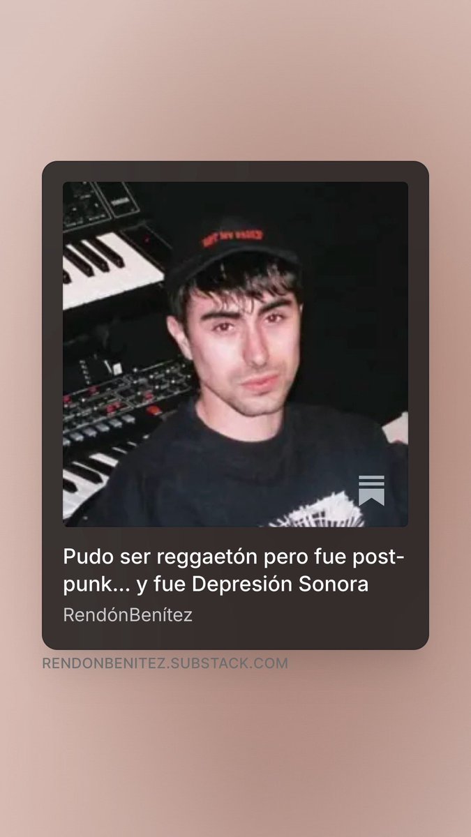 Depresión Sonora vuelve a Colombia.

🎙️Recuperé una conversación de 2020 con Marcos Crespo en la que hablamos del inicio del proyecto y su EP debut.

El audio sin editar y el texto en una nueva entrada en Substack. 🤳🏼

rendonbenitez.substack.com/p/pudo-ser-reg…