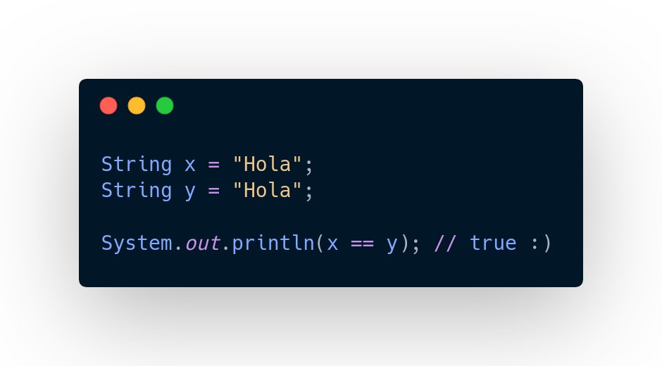 programa_Jorge's tweet image. ¿Sabías que #java reutiliza ciertos #strings para ahorrar memoria?|
Eso se debe al String Intern Pool, una especie de “almacén” interno donde Java guarda una sola copia de cada String literal y esto puede llegar a ser bastante lioso para gente nueva