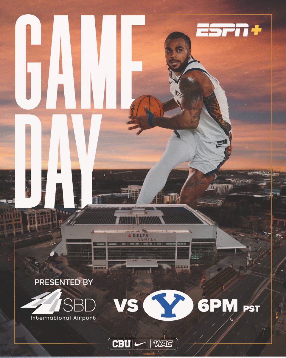 CBUmbb's tweet image. Welcome to the Delta Center:

🆚 (#9/#10) BYU
⏰ 6:00 PM (PST)
📍 Salt Lake City, UT
🏟️ Delta Center
🎥 ESPN+

#LanceUp⚔️