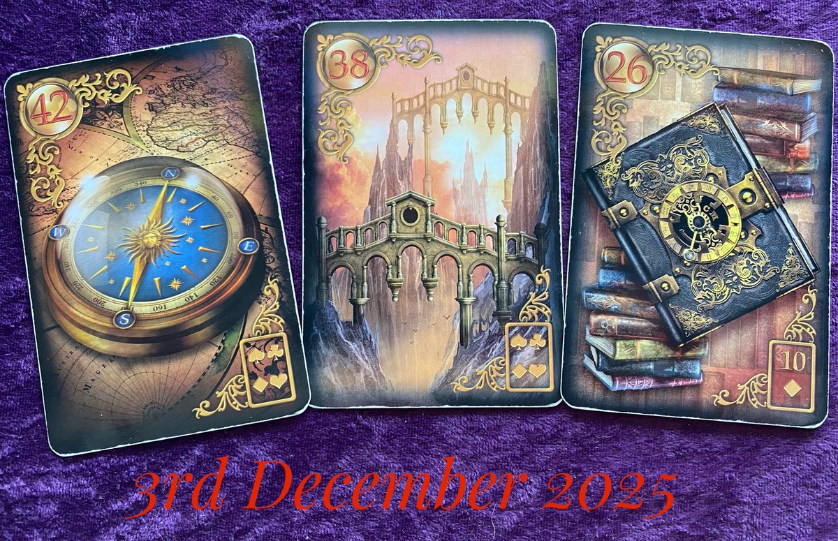 rosboundy's tweet photo. 🔮 3rd December 2025 🔮 the Daily Lenormand cards. https://t.co/Q7vQUE2ikk