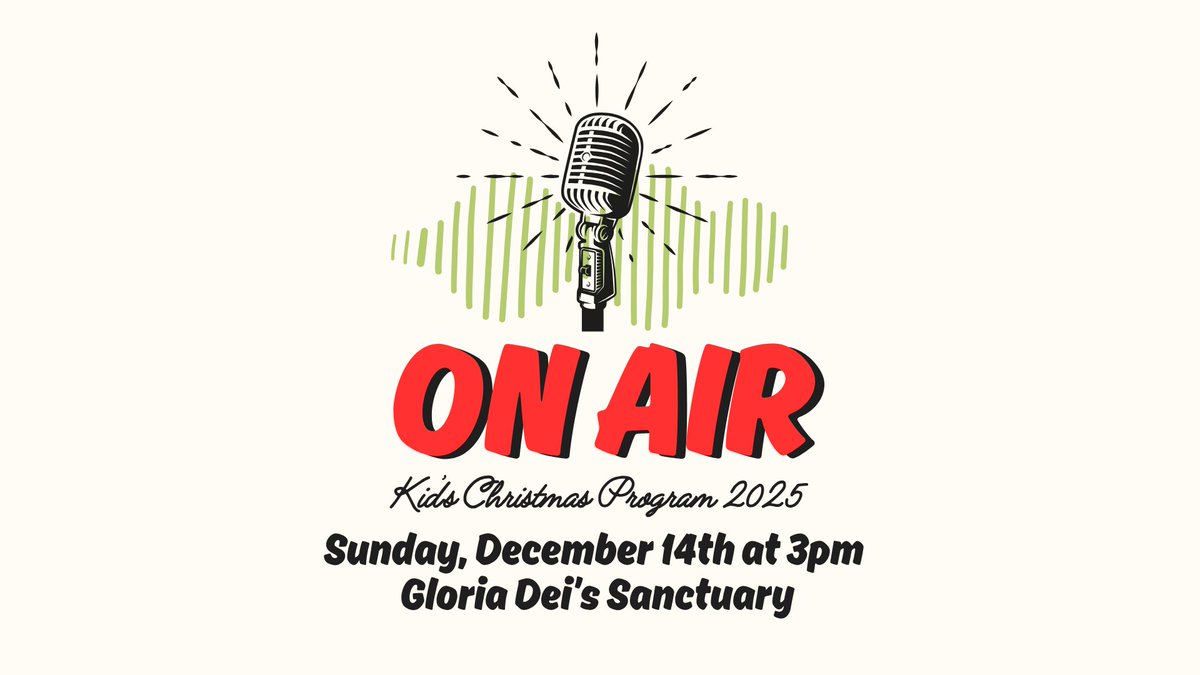 GDLC_Church's tweet photo. Join us on Sunday, December 14 at 3:00 p.m. in the sanctuary for our Children’s Christmas Program, “On Air!” Our kids have been practicing hard and can’t wait to share their gifts with you! https://t.co/OWbpZ9EGQC