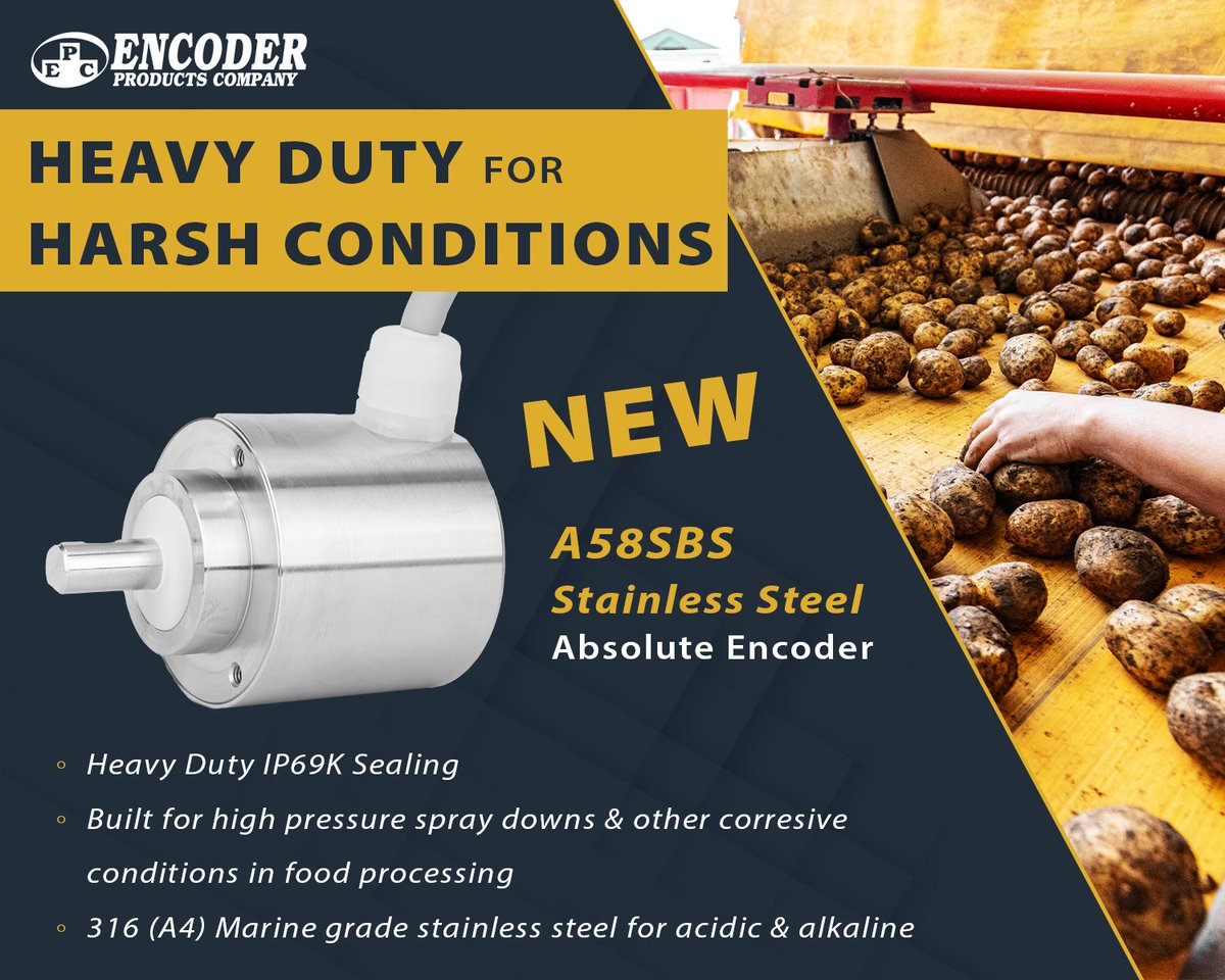 EncoderProducts's tweet image. The A58SBS supports EtherNet/IP, PROFINET, and Modbus—giving you flexible integration with Industry 4.0 systems and real-time absolute position feedback.

Learn more about this stainless steel encoder: hubs.la/Q03WwSNr0