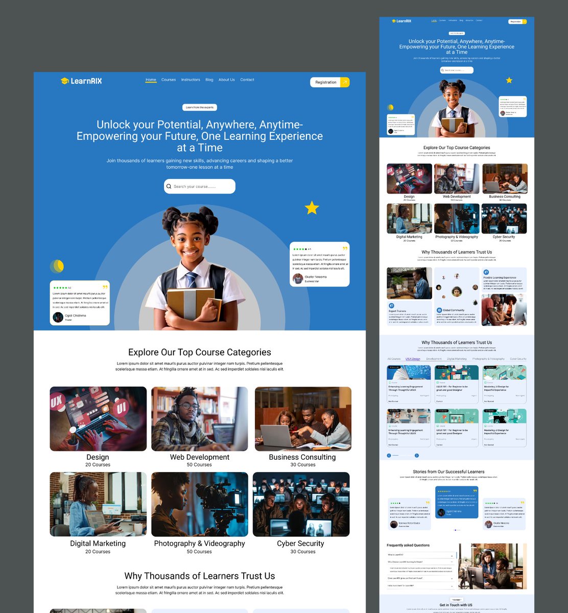ChidiebereDiwe's tweet image. LearnRix is an online learning platform designed to empower individuals with in-demand digital skills. The platform offers a wide range of courses and training programs in areas such as technology, design, marketing, and more, helping learners stay ahead in today&apos;s digital world.