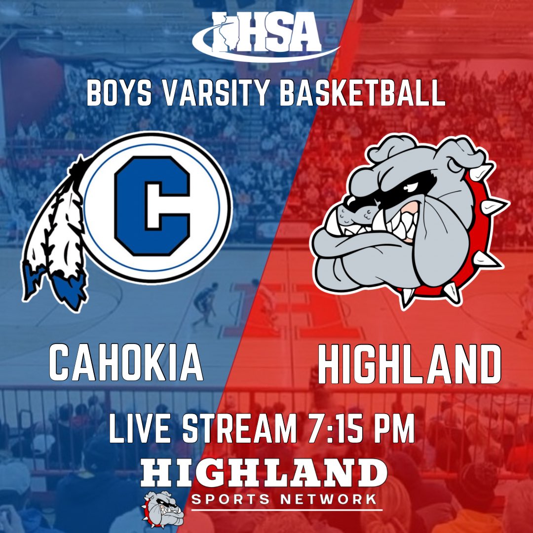 🔵Cahokia⚪️vs🔴Highland⚫️
📺Watch FREE on Boxcast or Facebook
⏰Live stream begins at 7:15 PM
📍at Highland High School