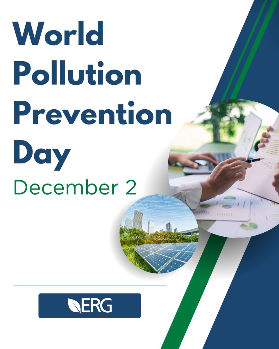 This World Pollution Prevention Day, we are grateful for the ERG staff and our many clients who put pollution prevention front and center every day, protecting public health and the environment. 

Learn more: erg.com/#services 

#PollutionPrevention