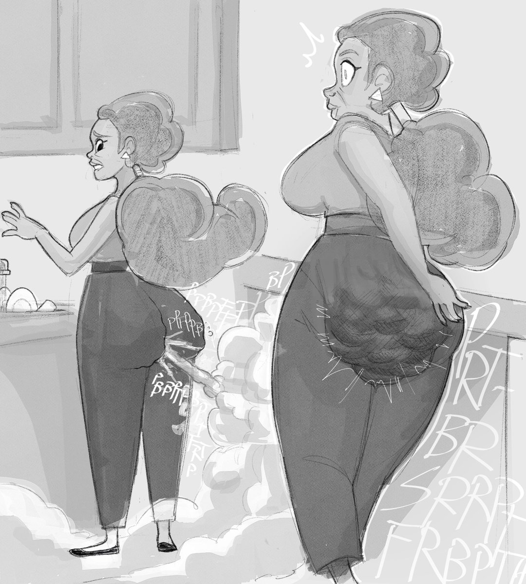 Cara_Falsa's tweet image. CW: SOILING 
Looks like #Mimi also got hit hard with that turkey bomb in her gut, but this one made it all the way to the cheek cloth. 
Probably shoulda took care of her own dirty load before dealin with the dishwashers 😔