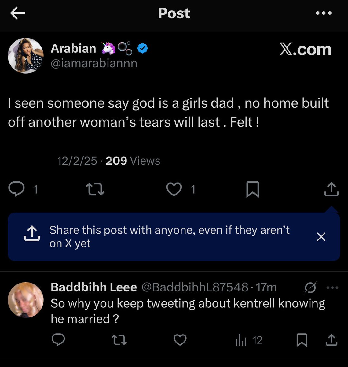 bringthehookbx's tweet photo. “So why you keep tweeting about kentrell knowing he married ?” Gagged her 😭😭😂 https://t.co/QnrUckiUvR