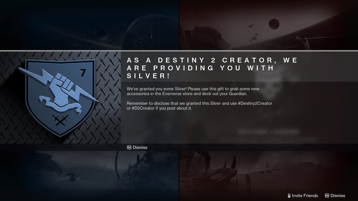 Hey Bungie, thank you so much for the Silver 🙂
 #D2Creator
For all the Guardians out there, I hope Renegades hits the spot that's been itching those last few months. Eyes up!