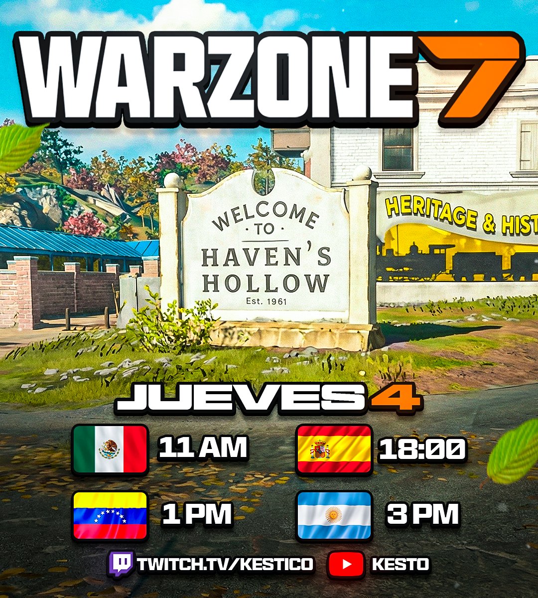 🚨El JUEVES 4 de DICIEMBRE sale el NUEVO WARZONE x BLACK OPS 7🚨
Un NUEVO MAPA, 37 NUEVAS ARMAS y CAMBIOS a MECANICAS 

TODO esto lo jugaremos en DIRECTO a las 11am CDMX🇲🇽